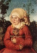 CRANACH, Lucas the Elder Portrait of Frau Reuss dgg oil painting